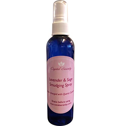 Product Cover White Sage Smudge Spray: Lavender and Sage Smudging Spray with Quartz Crystals - Reiki Charged 4 oz