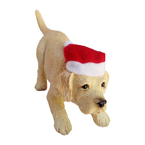 Product Cover Sandicast Yellow Labrador Retriever with Santa Hat Christmas Ornament