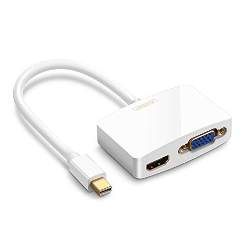 Product Cover UGREEN Mini DisplayPort to HDMI VGA Adapter Converter 4K Thunderbolt 2.0 Compatible for MacBook Pro, MacBook Air, iMac, Surface Pro 1 2 3 4 6, Surface Laptop 2, Surface Book, ThinkPad X1 (White)