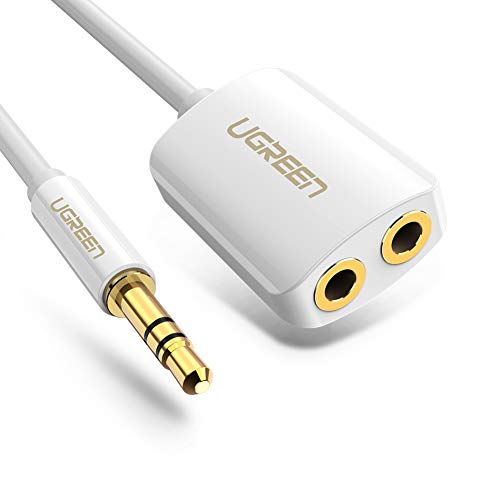 Product Cover UGREEN 3.5mm Audio Stereo Y Splitter Cable 3.5mm Male to 2 Port 3.5mm Female for Earphone and Headset Splitter Adapter (White)