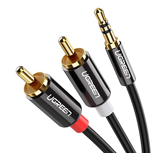 Product Cover UGREEN 3.5mm to 2 RCA Male to Male Aux Audio Cable Cord 3.5mm Stereo Jack to 2RCA Phono Plugs Connector for Speakers, iPod, mp3 Player, Smartphone, Tablet, Laptop and Other 3.5mm RCA Devices (6.5ft)