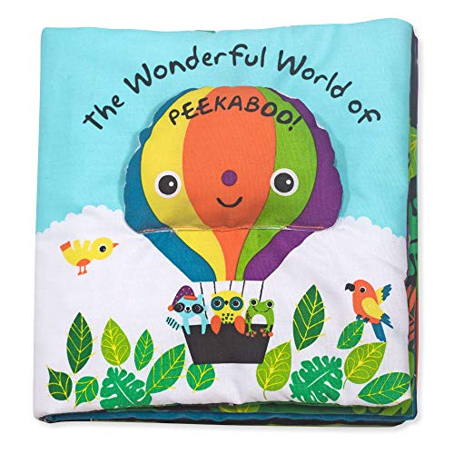 Product Cover Melissa & Doug Soft Activity Book - The Wonderful World of Peekaboo, Developmental Toys, Easy to Read Text, 5 Animals, Machine Washable, 17.78 cm H x 25.4 cm W x 4.445 cm L