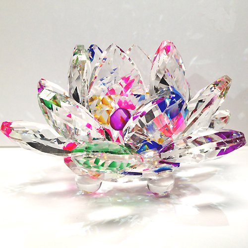 Product Cover Amlong Crystal 3 inch Sparkle Crystal Lotus Flower Feng Shui Home Decor with Gift Box