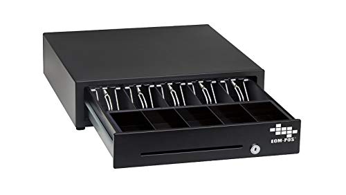 Product Cover EOM-POS Cash Register Money Drawer. Compatible with Square Stand [Receipt Printer Required]. Includes Built in Cable to Connect to Receipt Printer. (Printer Driven)