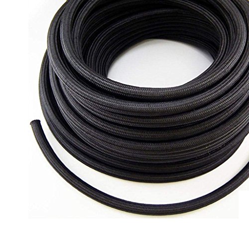 Product Cover Nylon Fuel Oil Gas Line Hose 10FEET (Black, AN-8)