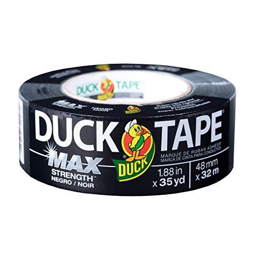 Product Cover Duck Max Strength 240867 Duct Tape, 1-Pack 1.88 Inch x 35 Yard Black