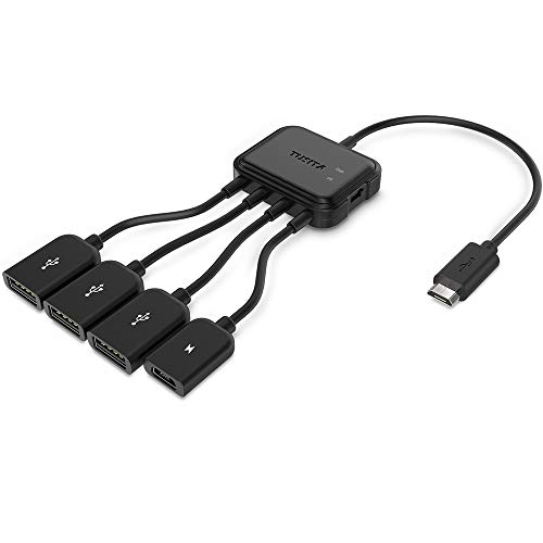 Product Cover Micro USB HUB Adaptor with Power, TUSITA 3-Port Charging OTG Host Cable Cord Adapter for Raspberry Pi 2 3 Pi Zero Android Smart Phone Tablet Samsung Galaxy HTC Sony Google LG/Linux