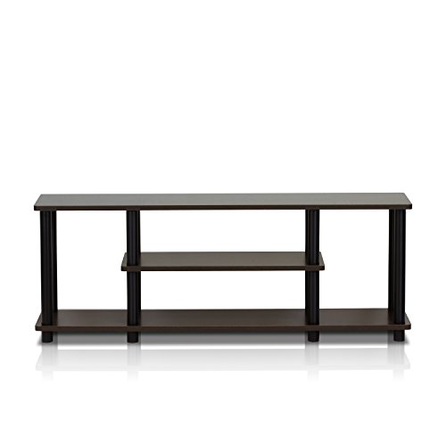 Product Cover Furinno Turn-N-Tube No Tools 3D 3-Tier Entertainment TV Stands, Dark Brown / Black
