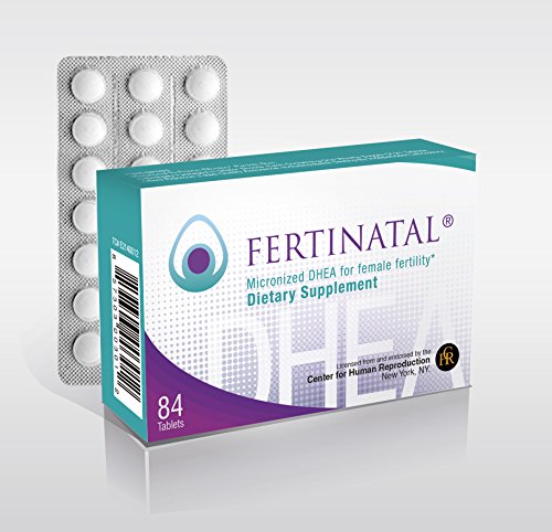 Product Cover Fertinatal Micronized DHEA for Female Fertility - Natural 25mg DHEA Fertility Supplement for Women - 75mg per 3-Tablet Servings (84 Tablets - 28 Day Supply)