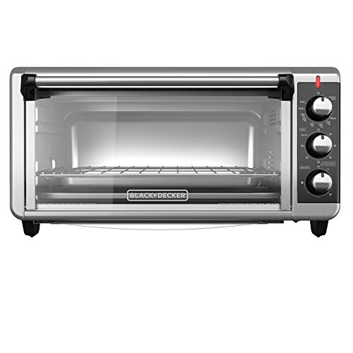 Product Cover BLACK+DECKER TO3250XSB 8-Slice Extra Wide Convection Countertop Toaster Oven, Includes Bake Pan, Broil Rack & Toasting Rack, Stainless Steel/Black