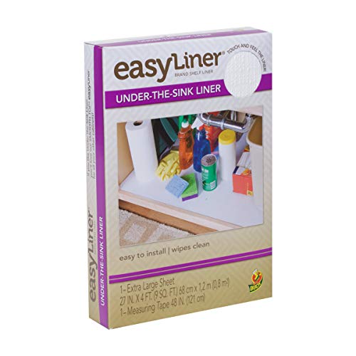 Product Cover Easy Liner Under-the-Sink Liner, Non-Adhesive, White, 27 Inches x 4 Feet (280741)