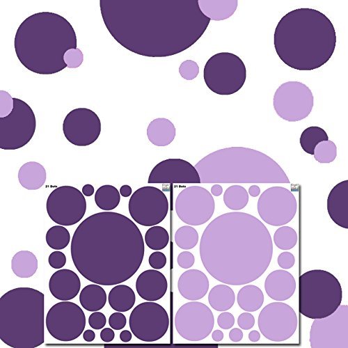 Product Cover Dark & Light Purple Polka Dot Decals for Girls Room Walls