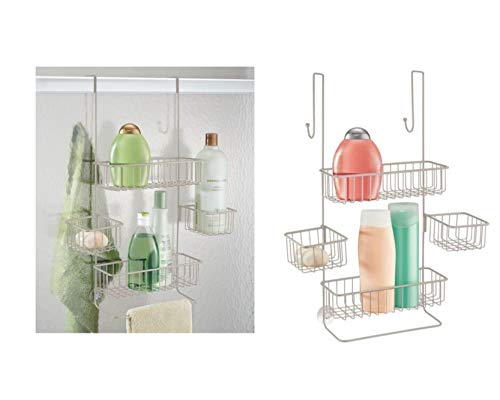 Product Cover iDesign Metalo Bathroom Over the Door Shower Caddy with Swivel Storage Baskets for Shampoo, Conditioner, Soap, 22.7