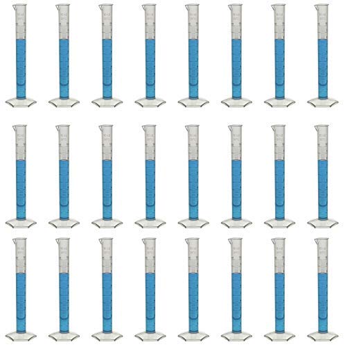 Product Cover 24PK Measuring Cylinders, 10ml - Class B - Polypropylene, Octagonal Base - US Sourced Plastic - Industrial Quality, Autoclavable - Pack of 24 Cylinders - Eisco Labs