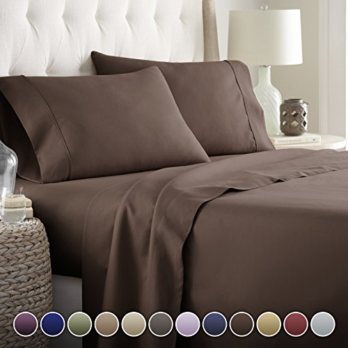 Product Cover Hotel Luxury Bed Sheets Set- 1800 Series Platinum Collection-Deep Pocket, Wrinkle & Fade Resistant(Queen,Brown) by HC COLLECTION