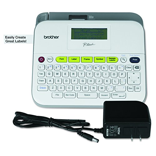 Product Cover Brother P-touch Label Maker, Versatile Easy-to-Use Labeler, PTD400AD,  AC Adapter, QWERTY Keyboard, Multiple Line Labeling, White