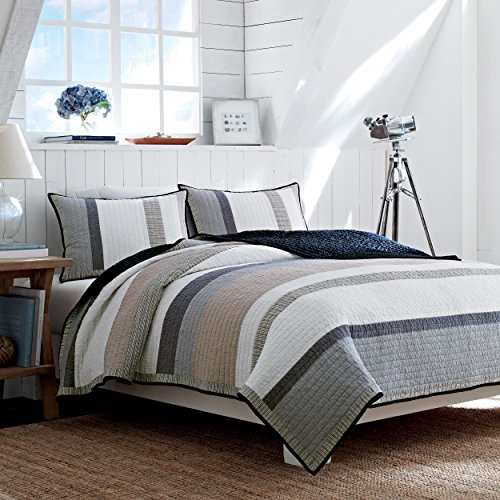 Product Cover Nautica 201247 Cotton Reversible Quilt, Full/Queen, Tan/Grey