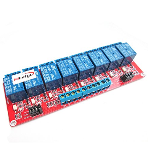 Product Cover HiLetgo 12V 8 Channel Relay Module with OPTO-Isolated High and Low Level Trigger 8 Ways Relay Switch Module for Arduino