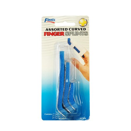 Product Cover Flents Curved Finger Splints | Value Pack with 3 Assorted Sizes