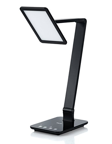 Product Cover Saicoo Led Desktop Lamp with Large Led Panel, Seamless Dimming Control of Brightness and Color Temperature, an USB Charging Port, Black