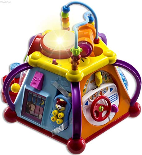 Product Cover WolVol Educational Kids Toddler Baby Toy Musical Activity Cube Play Center with Lights, Lots of Functions and Skills for Learning and Development