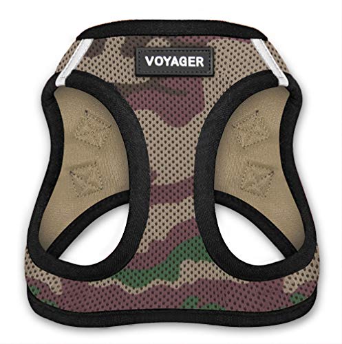 Product Cover Voyager All Weather No Pull Step-in Mesh Dog Harness with Padded Vest, Best Pet Supplies, Large, Army Base