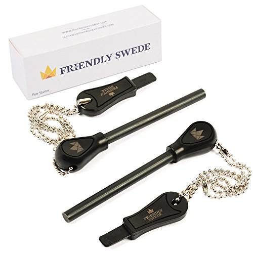 Product Cover The Friendly Swede Magnesium Alloy Emergency Easy Grip Fire Starter 2 Pack