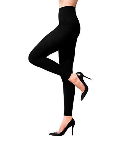 Product Cover Terramed Advanced Graduated Compression Leggings Women - 20-30 mmhg Footless Microfiber Leggings Tights (Black, Small)