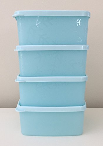Product Cover Tupperware Freeze-It Set of 4 - 1.5 Cup Small Containers With Baby Blue Seals