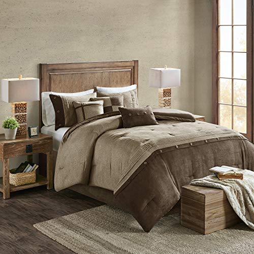 Product Cover Madison Park Boone 7 Piece Comforter Set, Queen, Brown