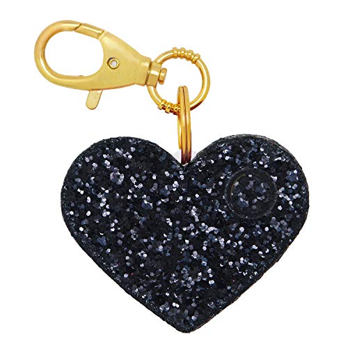 Product Cover Personal Safety Alarm for Women - Ahh!-larm! Emergency Self-Defense Security Alarm Keychain with LED Light, Purse Charm, Black Glitter Heart