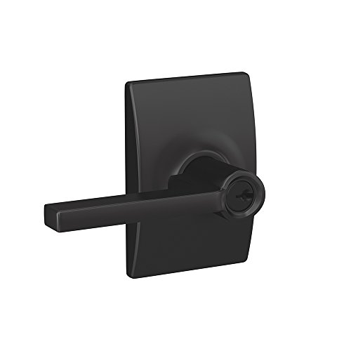Product Cover Schlage F51A LAT 622 CEN Latitude Lever with Century Trim Keyed Entry Lock, Matte Black