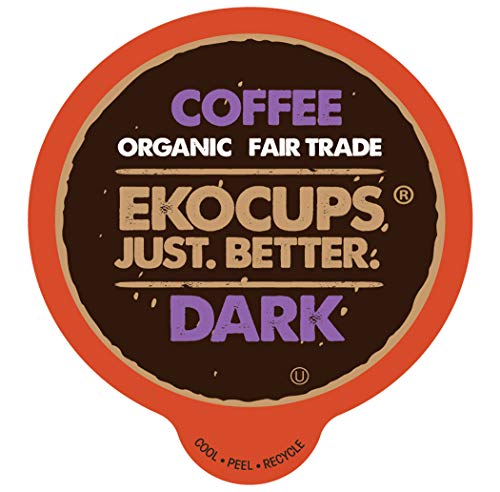 Product Cover EKOCUPS Artisan Organic Dark Coffee, Dark Roast in Recyclable Single Serve Cups for Keurig K-cup Brewers, 40 Count