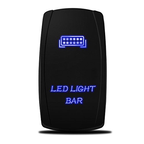 Product Cover MicTuning MIC-LSB1 Laser LED Light Bar Rocker Switch ON-Off LED Light 20A 12V, 5pin, Blue