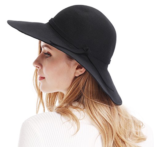 Product Cover Bienvenu Women's Wide Brim Wool Ribbon Band Floppy Hat