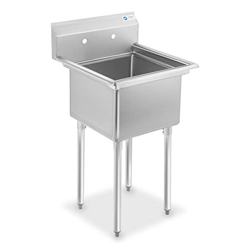 Product Cover GRIDMANN 1 Compartment NSF Stainless Steel Commercial Kitchen Prep & Utility Sink - 23.5 in. Wide