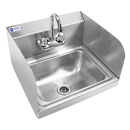 Product Cover GRIDMANN Commercial NSF Stainless Steel Sink with Faucet & Sidesplashes - Wall Mount Hand Washing Basin