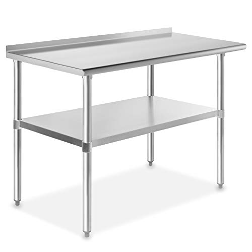 Product Cover GRIDMANN NSF Stainless Steel Commercial Kitchen Prep & Work Table with Backsplash - 48 in. x 24 in.
