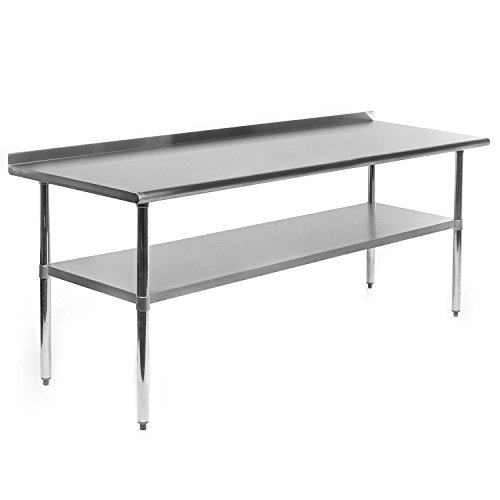 Product Cover Gridmann Stainless Steel Commercial Kitchen Prep & Work Table w/ Backsplash - 72 x 30