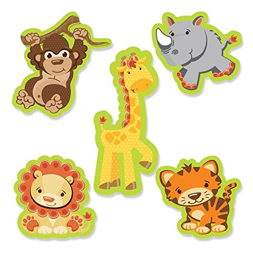 Product Cover Big Dot of Happiness Funfari - Fun Safari Jungle - DIY Shaped Baby Shower or Birthday Party Cut-Outs - 24 Count