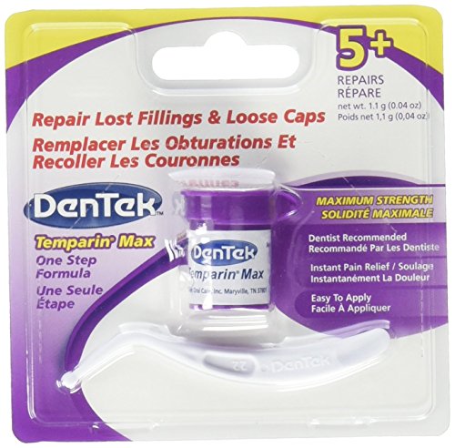 Product Cover Temparin Max Dentek Lost Filling and Loose Cap Repair, One Step Instant Pain Relief, 5 Plus 0.04 oz, Pack of 2