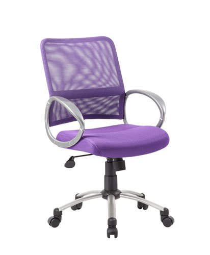 Product Cover Boss Office Products Mesh Back Task Chair with Pewter Finish in Purple