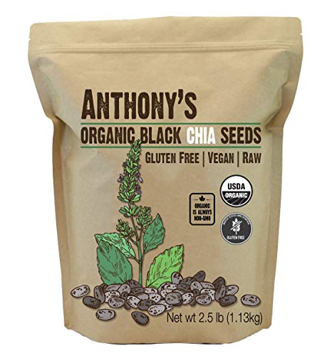 Product Cover Anthony's Organic Chia Seed, 2.5lbs, Gluten Free, Vegan, Raw, Keto Friendly