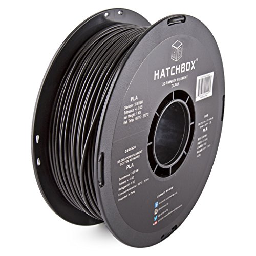 Product Cover HATCHBOX PLA 3D Printer Filament, Dimensional Accuracy +/- 0.03 mm, 1 kg Spool, 3.00 mm, Black