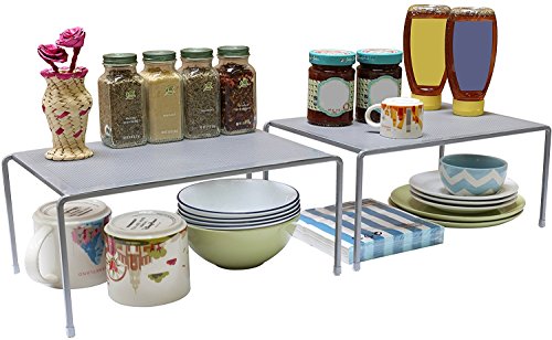 Product Cover DecoBros Expandable Stackable Kitchen Cabinet and Counter Shelf Organizer,Silver