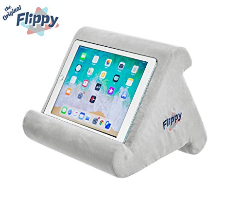 Product Cover Flippy Multi-Angle Soft Pillow Lap Stand for iPads, Tablets, eReaders, Smartphones, Books, & Magazines (Grey)