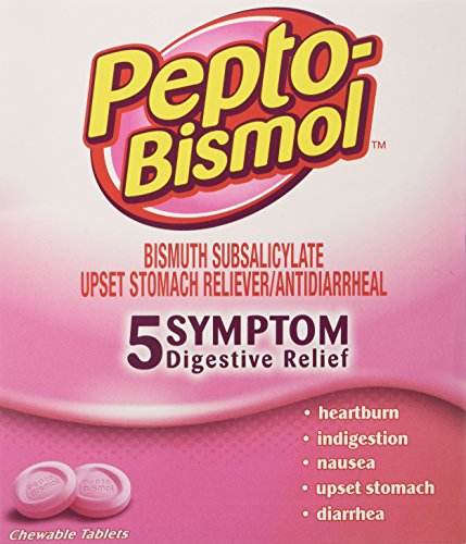 Product Cover Pepto Bismol Individual Sealed 2 Tablets in a Packet (2 Boxes of 25 Packets) Total 100 Tablets