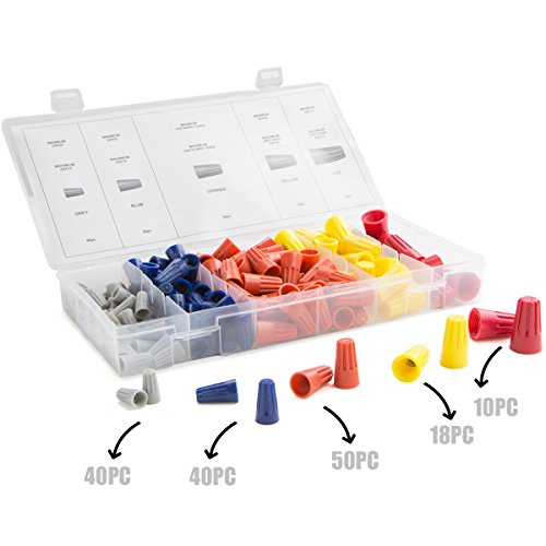 Product Cover XtremepowerUS 158pc Electrical Wire Connection Screw Twist Connector Cap w/Spring Insert Assortment Kit