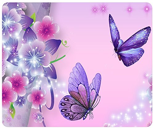 Product Cover Purple Butterfly Customized Rectangle Mousepad, Mouse Pad