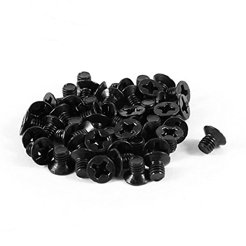 Product Cover Generic 50 Pcs M3 x 4mm Screws Replacement Black for Laptop Hard Drive